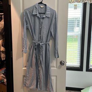 Blue and white linen dress, H and M, size medium